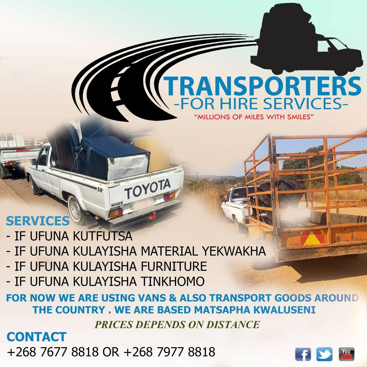 Transporters - For hire services